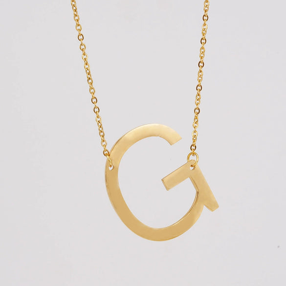 Wholesale 316L Stainless Steel And 316L Stainless Steel Letter Pendant Necklace For Women With Cross Chain And Electroplating Treatment