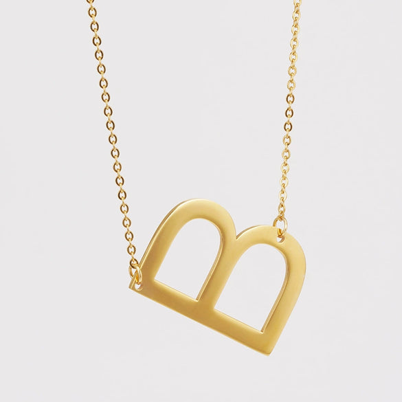 Wholesale 316L Stainless Steel And 316L Stainless Steel Letter Pendant Necklace For Women With Cross Chain And Electroplating Treatment