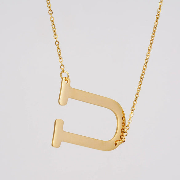 Wholesale 316L Stainless Steel And 316L Stainless Steel Letter Pendant Necklace For Women With Cross Chain And Electroplating Treatment