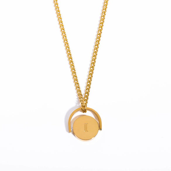 Wholesale Stainless Steel And Titanium Steel Letter Pendant Ochain Necklace With Dripping Oil Design