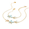 Wholesale Stainless Steel And Titanium Steel Light Luxury Geometric And Flower Pattern Electroplated Women's Necklace