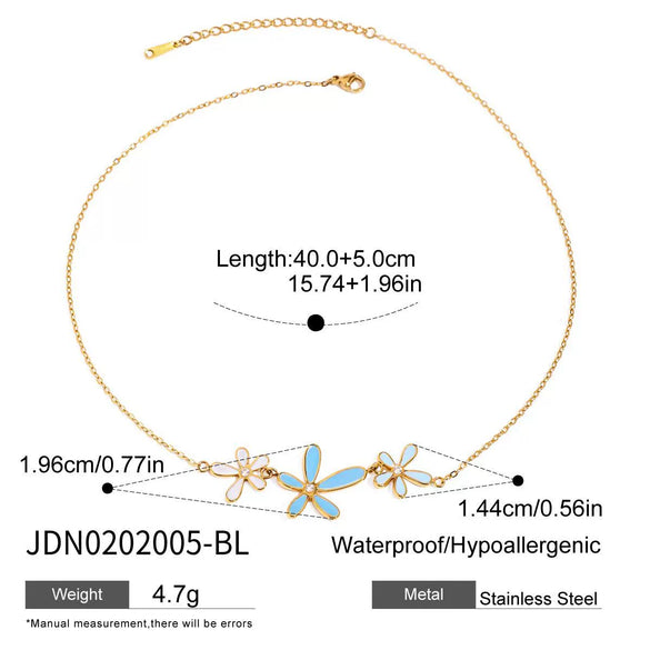 Wholesale Stainless Steel And Titanium Steel Light Luxury Geometric And Flower Pattern Electroplated Women's Necklace
