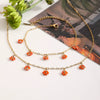 Wholesale Stainless Steel And Titanium Steel Light Luxury Style Geometric Flower Crystal Pendant Necklace With Electroplating For Women