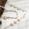 Wholesale Stainless Steel And Titanium Steel Love Imitation Pearl Shape Light Luxury Necklace With Snake Bone Chain And Electroplating For Women