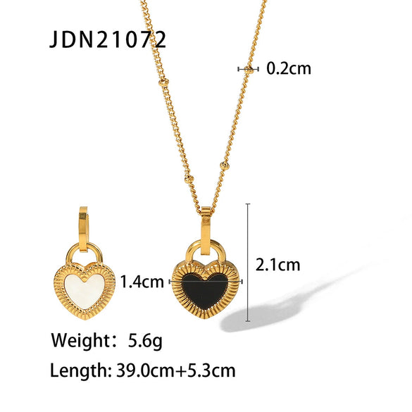 Wholesale Stainless Steel And Titanium Steel Love Necklace With Geometric Pendant And Regular Chain Electroplated