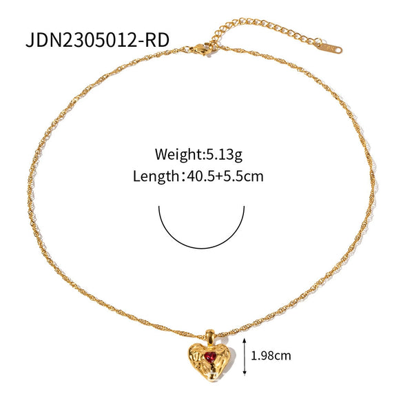 Wholesale Stainless Steel And Titanium Steel Love Necklace With Geometric Pendant And Regular Chain Electroplated