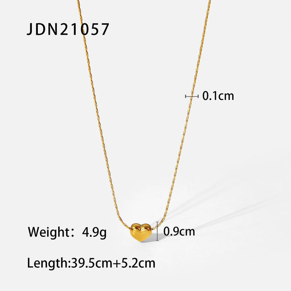 Wholesale Stainless Steel And Titanium Steel Love Necklace With Geometric Pendant And Regular Chain Electroplated