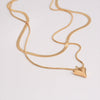 Wholesale Stainless Steel And Titanium Steel Love Peach Heart Double Layer Clavicle Necklace With Snake Bone Chain And Electroplating