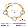 Wholesale Stainless Steel And Titanium Steel Necklace With Geometric Pattern And Electroplating Treatment Simple Hammer Round Design
