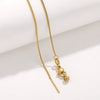 Wholesale Stainless Steel And Titanium Steel Ochain Clavicle Necklace With Geometric Beaded Pendant And Real Gold Plating For Women