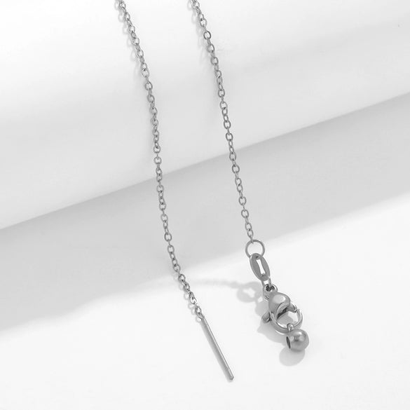 Wholesale Stainless Steel And Titanium Steel Ochain Clavicle Necklace With Geometric Beaded Pendant And Real Gold Plating For Women