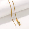 Wholesale Stainless Steel And Titanium Steel Ochain Clavicle Necklace With Geometric Beaded Pendant And Real Gold Plating For Women