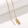 Wholesale Stainless Steel And Titanium Steel Ochain Clavicle Necklace With Geometric Beaded Pendant And Real Gold Plating For Women