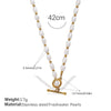 Wholesale 316L Stainless Steel And 316L Stainless Steel Sea Life Pattern Freshwater Pearl Ot Buckle Necklace And Bracelet Set 18K Gold Plated Fashion Style For Women
