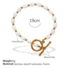 Wholesale 316L Stainless Steel And 316L Stainless Steel Sea Life Pattern Freshwater Pearl Ot Buckle Necklace And Bracelet Set 18K Gold Plated Fashion Style For Women