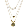 Wholesale Stainless Steel And Titanium Steel Star Moon Clavicle Necklace With Enamel Color Drop Oil Disc Pendant Electroplated For Women