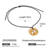 Wholesale Stainless Steel And Titanium Steel Starfish Shaped Women's Necklace With Black Rope Electroplated Treatment Geometric Design