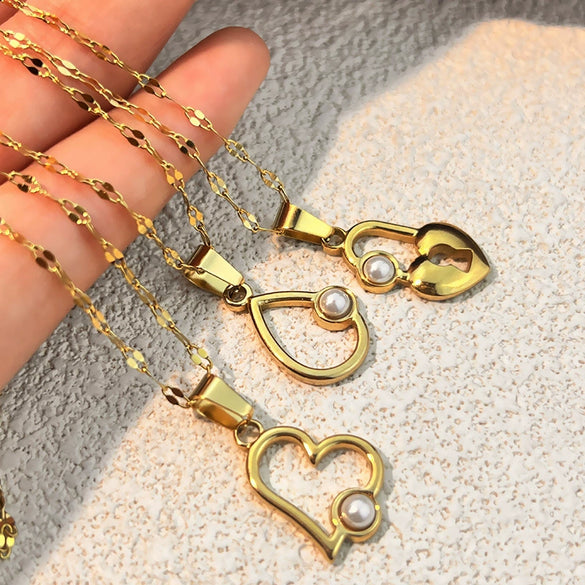 Wholesale Stainless Steel And Titanium Steel U Shaped Retro Minimalist Unisex Necklace With Cross Chain And Electroplating Design