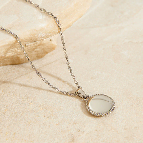 Wholesale Stainless Steel And Titanium Steel Women's Angel Geometric Pendant Necklace With Electroplating Process