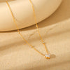 Wholesale Stainless Steel And Titanium Steel Women's Clavicle Chain Necklace With Heart And Geometric Pattern Electroplated Design