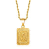 Wholesale Stainless Steel And Titanium Steel Women's Letter Square Necklace With Electroplating Treatment