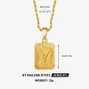 Wholesale Stainless Steel And Titanium Steel Women's Letter Square Necklace With Electroplating Treatment