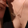 Wholesale 316L Stainless Steel And 316L Stainless Steel Women's Light Luxury Geometric Sunshaped Tassel Adjustable Clavicle Necklace With Electroplating