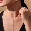 Wholesale 316L Stainless Steel And 316L Stainless Steel Women's Light Luxury Geometric Sunshaped Tassel Adjustable Clavicle Necklace With Electroplating