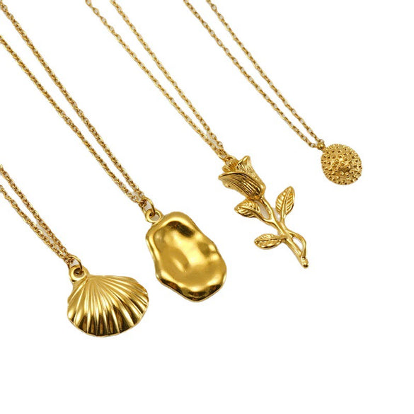 Wholesale Stainless Steel And Titanium Steel Women's Necklace With Geometric Pattern And Cross Chain Electroplated Design Fashion Allmatch Classic Style