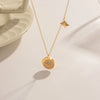 Wholesale Stainless Steel And Titanium Steel Women's Necklace With Star Inlaid Zircon Pendant And Electroplating Treatment