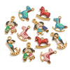 Wholesale Stainless Steel And Wooden Pony Moon Person Shaped Oil Dripping Jewelry Accessories Pendant For Bracelet And Necklace