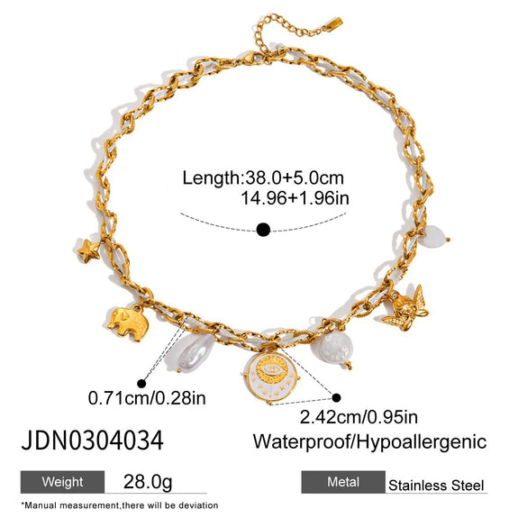 Wholesale Stainless Steel Animal Butterfly Pendant Necklace For Women Electroplated Stylish Clavicle Chain