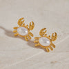 Wholesale Stainless Steel Animal Geometric Style Electroplated Crab Earrings Jewelry