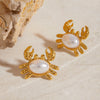 Wholesale Stainless Steel Animal Geometric Style Electroplated Crab Earrings Jewelry