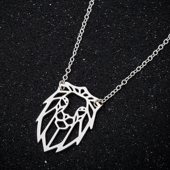 Wholesale Stainless Steel Animal Lion Oshaped Chain Necklace With Electroplating For Women