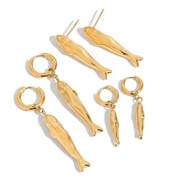 Wholesale Stainless Steel Animal Shaped Electroplated Exaggerated Women's Earrings