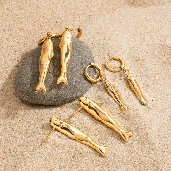 Wholesale Stainless Steel Animal Shaped Electroplated Exaggerated Women's Earrings