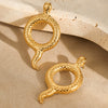 Wholesale Stainless Steel Animal Snakeshaped Electroplated 18K Gold Waterproof Fashion Earrings For Women