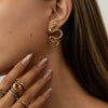 Wholesale Stainless Steel Animal Style Geometric Snake Earrings With Electroplating