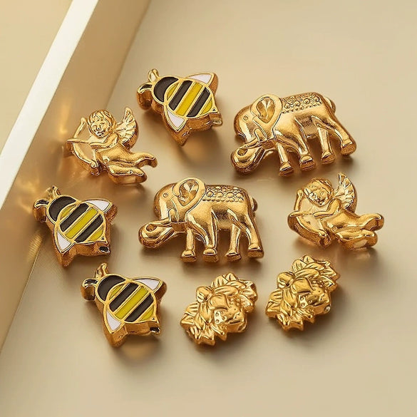 Wholesale Stainless Steel Animal Totem Jewelry Pendant Electroplated Handmade For Bracelet And Necklace
