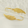 Wholesale 316L Stainless Steel Animal Zodiac Feather Wings Gold Plated Earrings