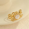 Wholesale Stainless Steel Animal Zodiac Geometric Ring Jewelry Light Luxury Style Electroplated