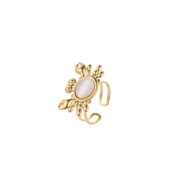Wholesale Stainless Steel Animal Zodiac Geometric Ring Jewelry Light Luxury Style Electroplated