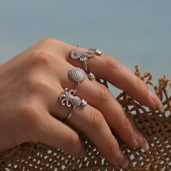 Wholesale 316L Stainless Steel Animal Zodiac Open Ring Jewelry With Electroplating