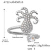 Wholesale 316L Stainless Steel Animal Zodiac Open Ring Jewelry With Electroplating
