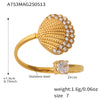 Wholesale 316L Stainless Steel Animal Zodiac Open Ring Jewelry With Electroplating