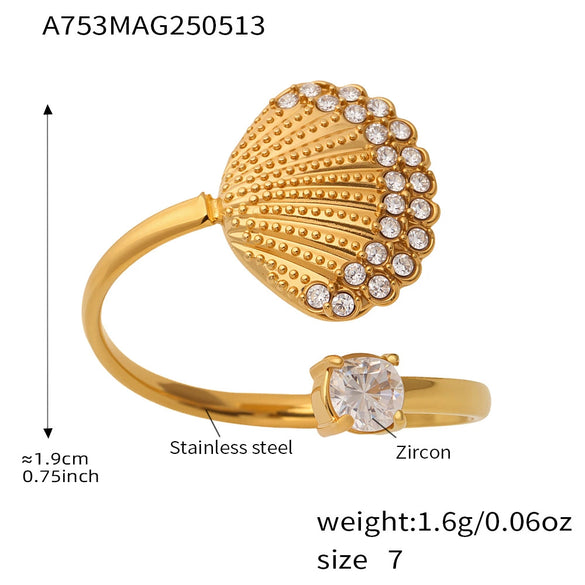 Wholesale 316L Stainless Steel Animal Zodiac Open Ring Jewelry With Electroplating