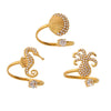 Wholesale 316L Stainless Steel Animal Zodiac Open Ring Jewelry With Electroplating