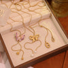 Wholesale Stainless Steel Animal Zodiac Pattern Pull Out Butterfly Pendant Long Sweater Chain Pig Nose Necklace Jewelry