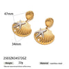 Wholesale Stainless Steel Animal Zodiac Pattern Titanium Steel Plated 18K Gold Elegant Ocean Earrings For Women